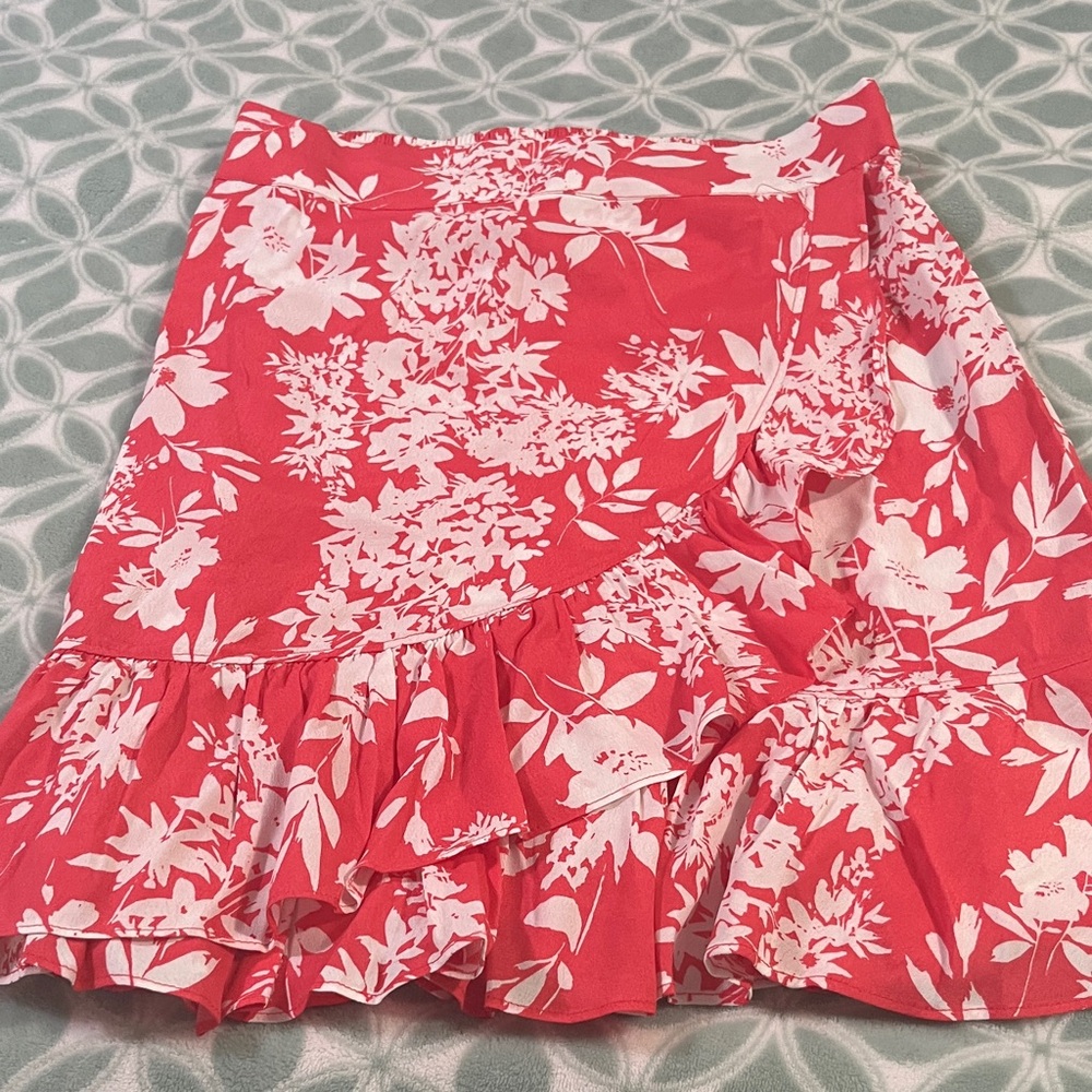 Floral Red Women's Skirt